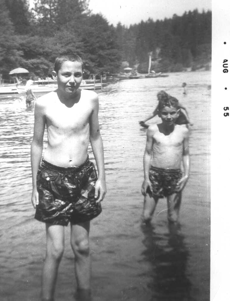 Raymond  1955 Summer w friend Lake Arrowhead